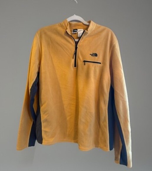 VTG The North Face Fleece Pullover Sweater Men’s XL Yellow 1/4 Zip - Picture 1 of 4
